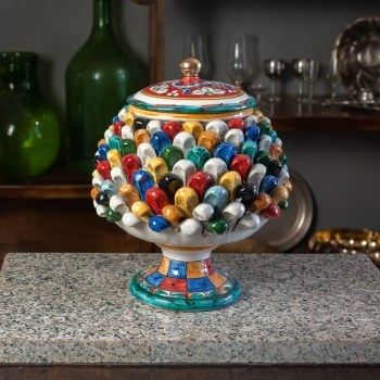 Porta Biscotti Pigna Multicolor Oro cm 32