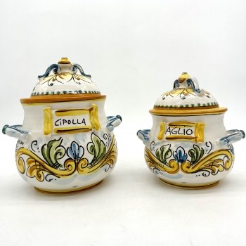 Set 2pz Porta Aglio e Cipolla Giallo