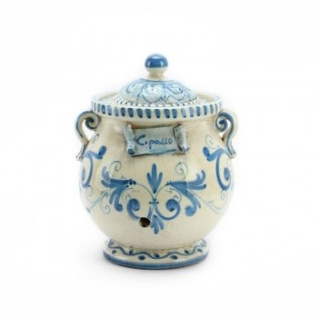 Portacipolla in ceramica blu antico