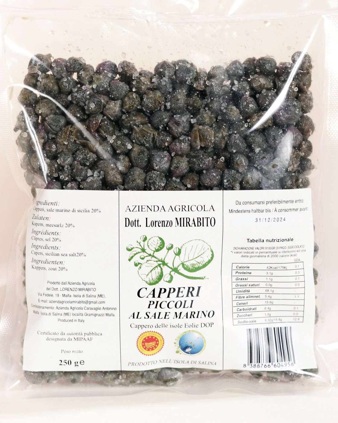 Capperi Piccoli (6-9 mm) delle Isole Eolie DOP di Salina