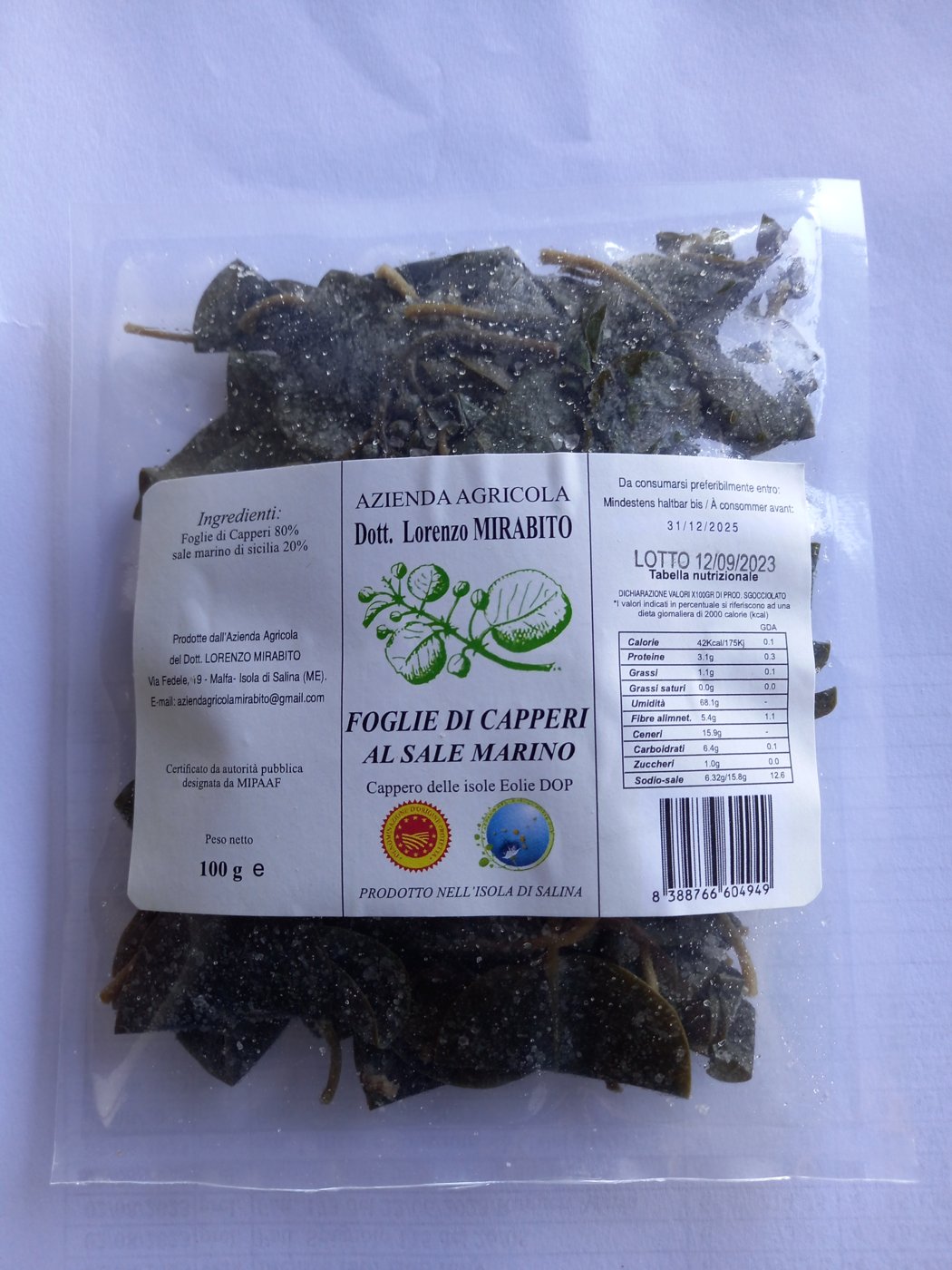 Foglie di Cappero di Salina - 100 g