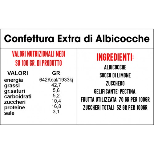 Confezione Monodose di Confettura Extra di Albicocche di Sicilia