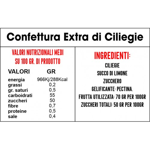 Confezione Monodose di Confettura Extra di Ciliege