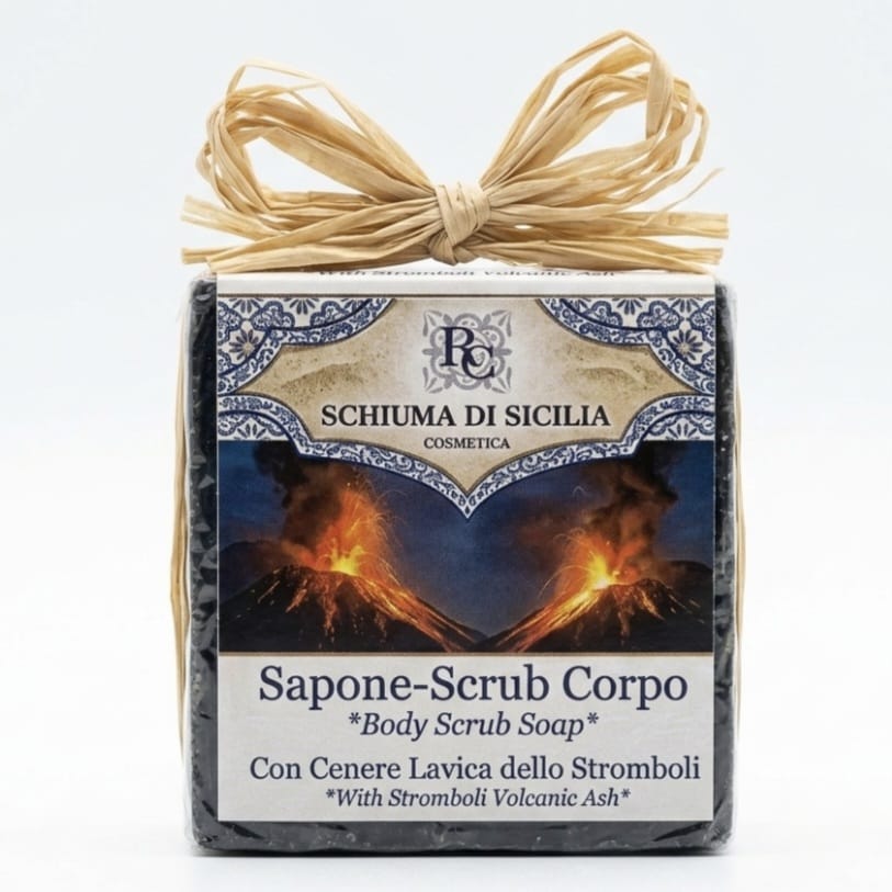Sapone-Scrub Corpo con Cenere Lavica dello Stromboli