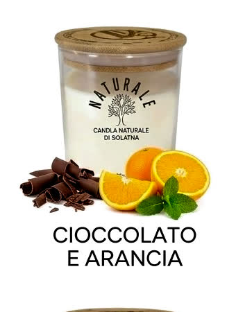 Candela profumata di soia - Cioccolato e Arancia