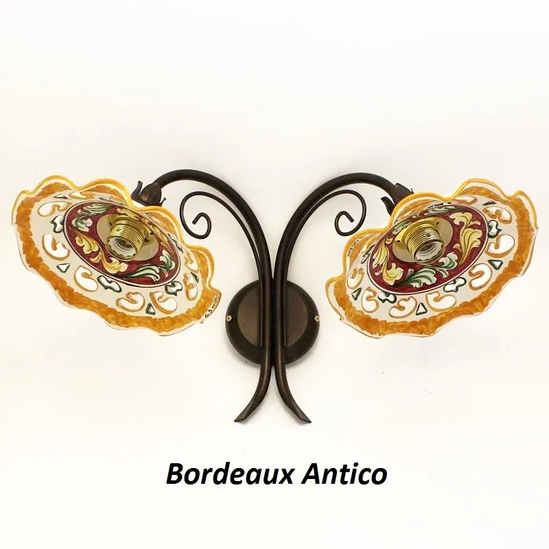 Applique in ceramica medio 2 luci