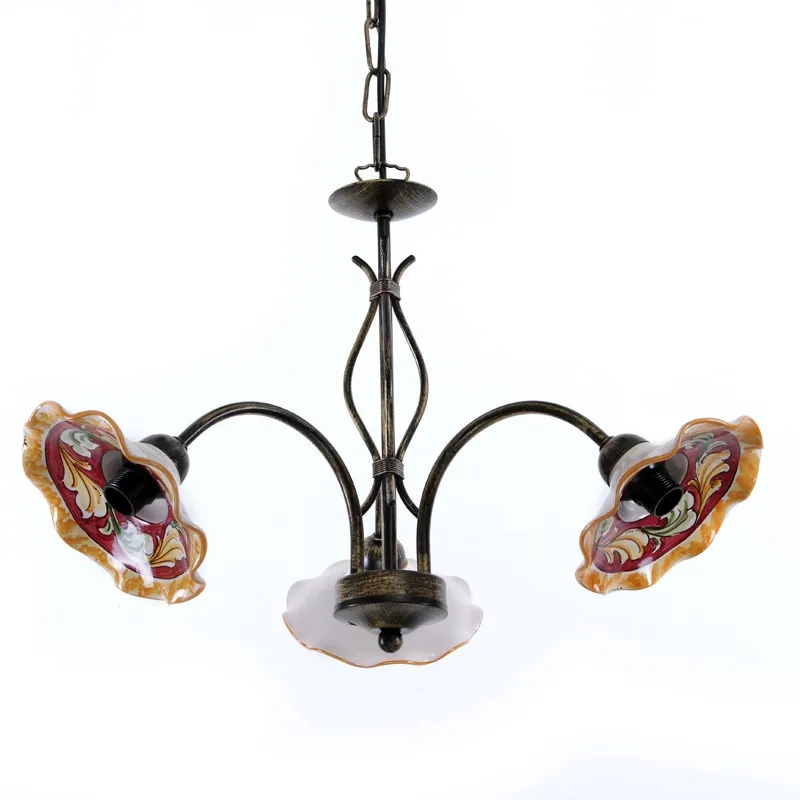 Lampadari in ceramnica e ferro 3 luci