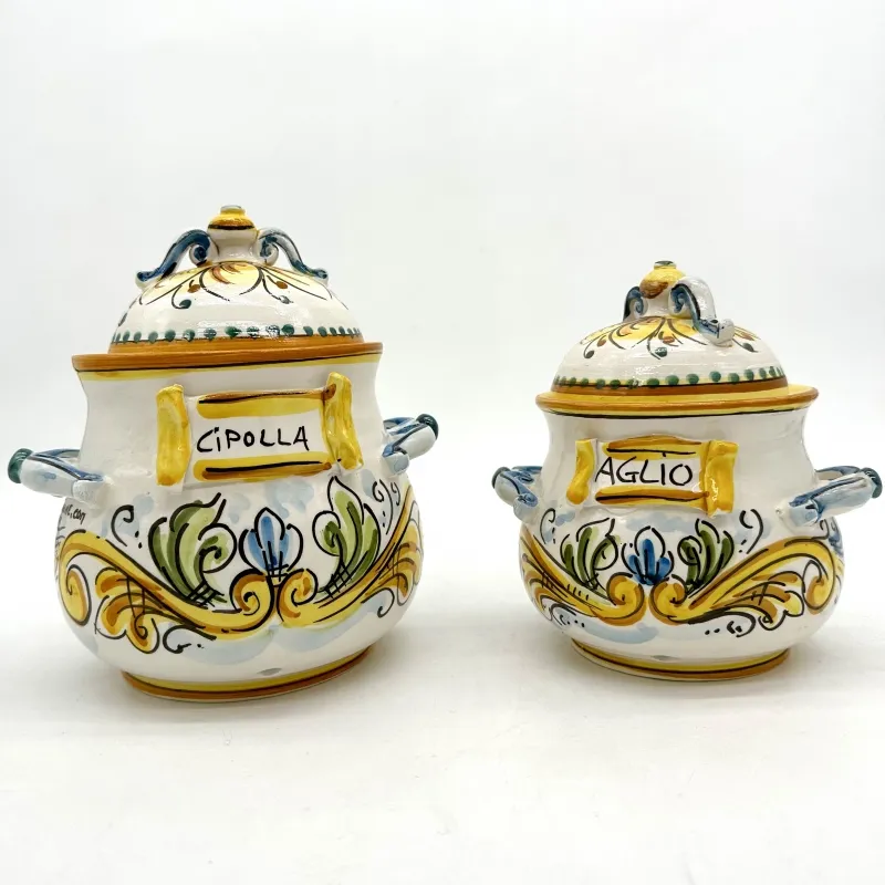 Set in ceramica per cucina 2PZ  Aglio/Cipolla