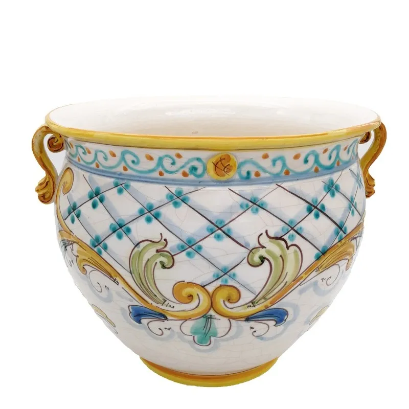Portavaso in ceramica con manici maxi