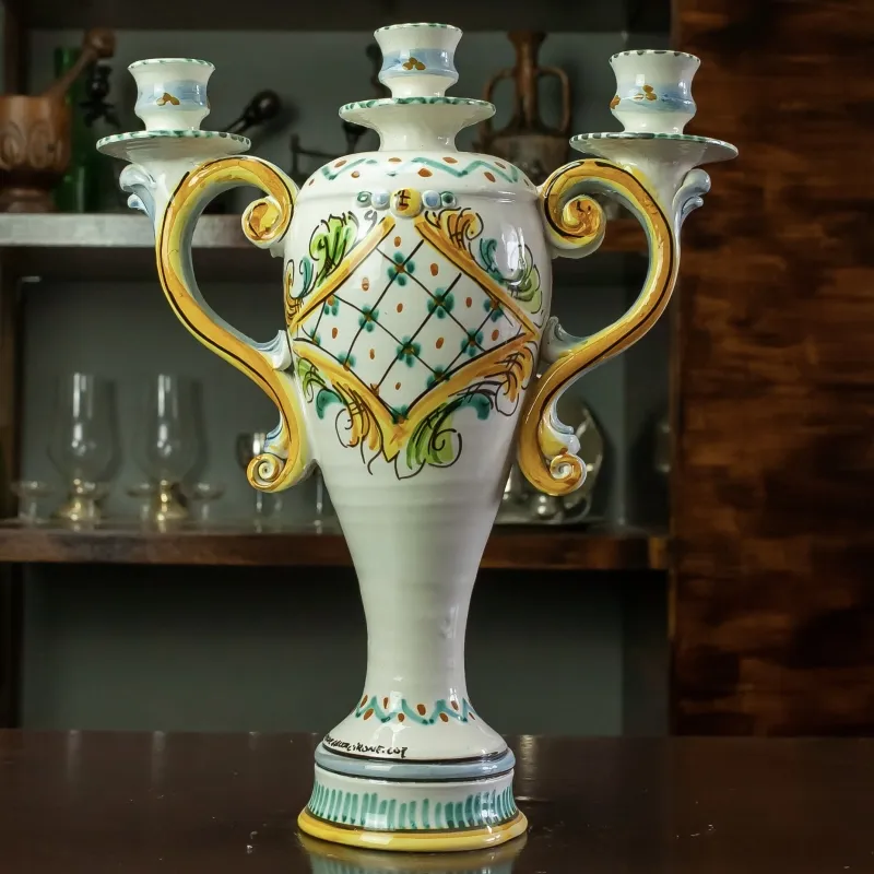 Candelabro in ceramica 3 luci Gi