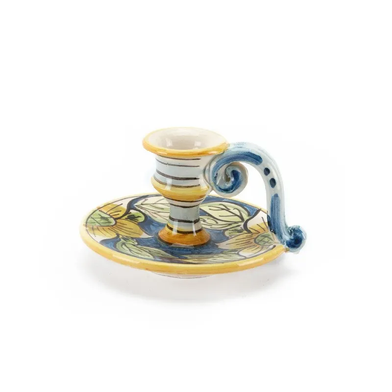 Bugia in ceramica con manico