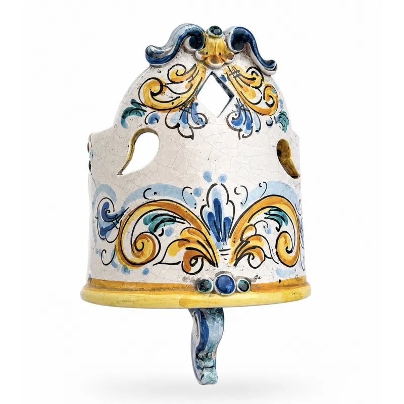 APPLIQUE VENTOLA CERAMICA CALTAGIRONE GIALLO ANTICO CM 35