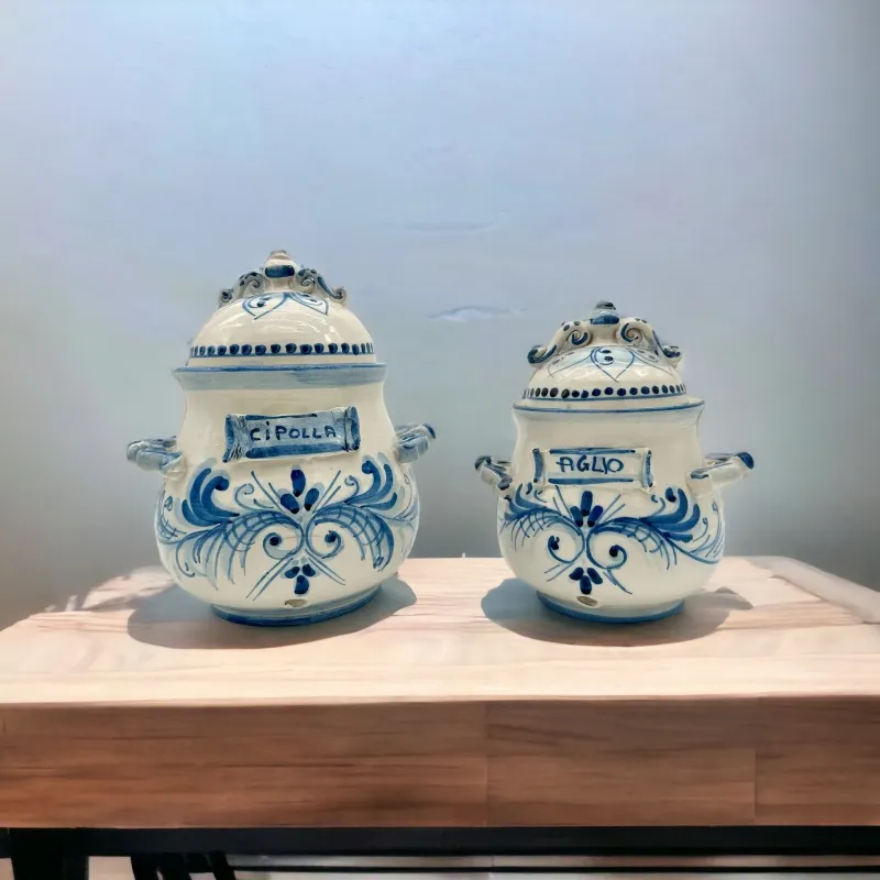 Set in ceramica per cucina  2PZ  Aglio/Cipolla