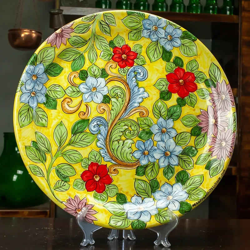 Piatto Ceramica Floreale da cm 45