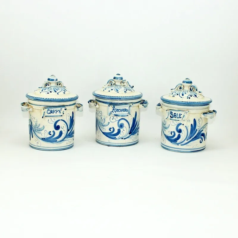 Tris barattoli in ceramica piccoli