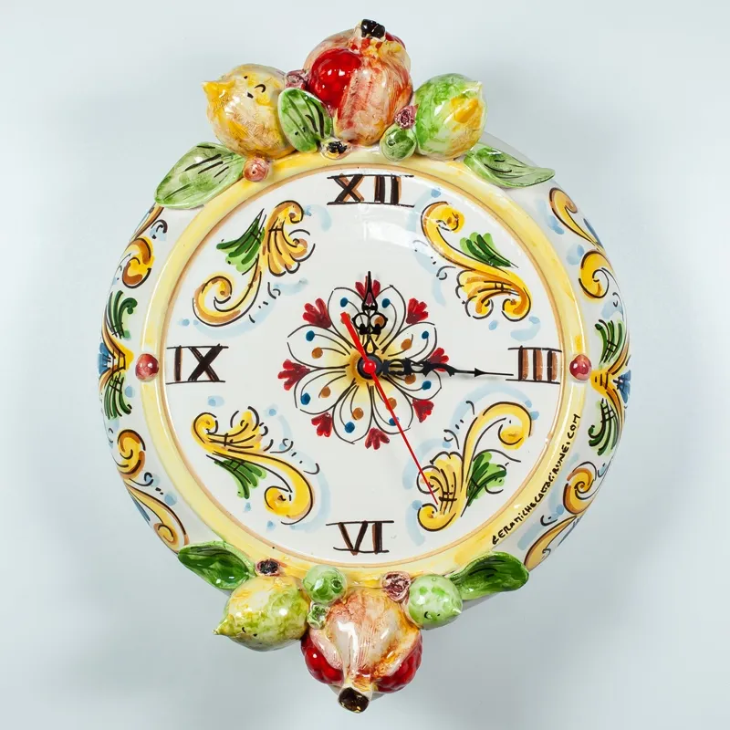 Orologio ceramica con frutta