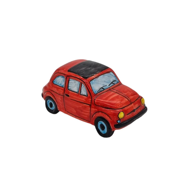 Auto 500 in Ceramica Siciliana Caltagirone Rossa