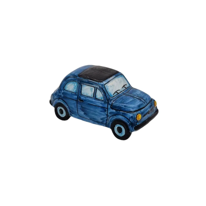 Auto 500 in Ceramica Siciliana Caltagirone Blu
