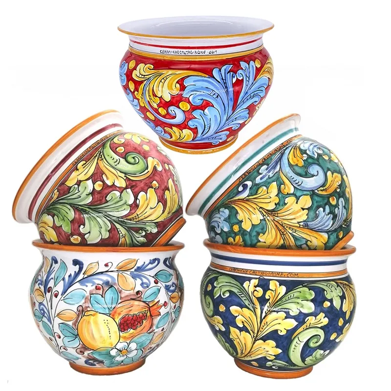 Portavaso Ceramica cm 30 - Vari Decori