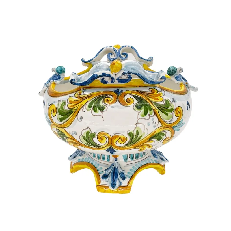 Centrotavola ceramica tondo Acanto