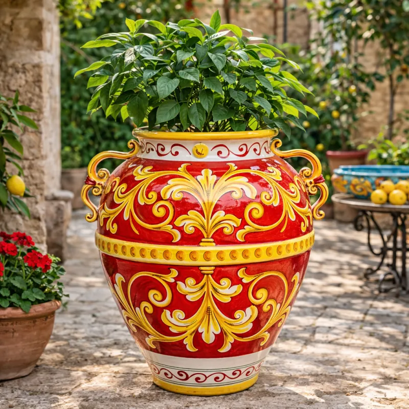 Giara Grande Ceramica cm 75 Rossa.