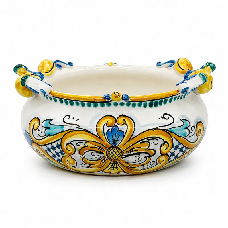 Centrotavola ceramica Giallo Antico cm 40