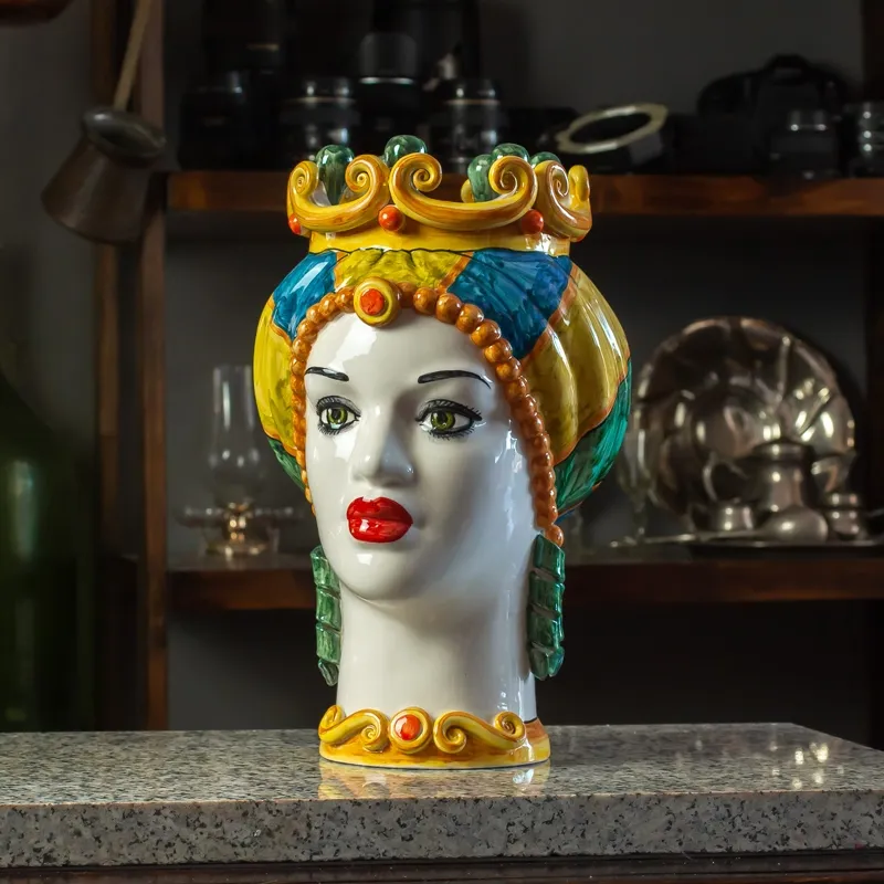 Testa di Moro ceramica Siciliana Caltagirone  Donna cm 35