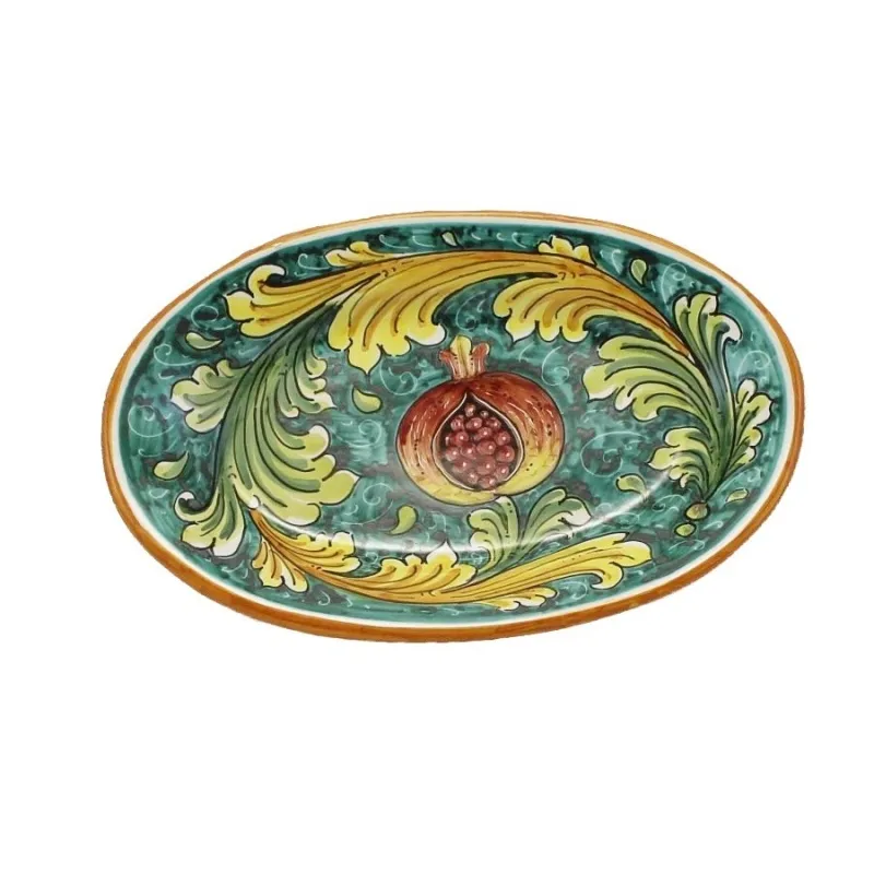 Piatto Ovale Ceramica Caltagirone Melograno cm 30 - Vari Decori