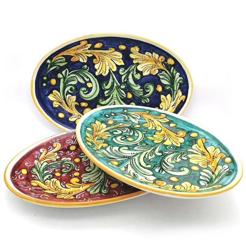 Piatto Ovale Ceramica Caltagirone Ornato  cm 45- Vari decori