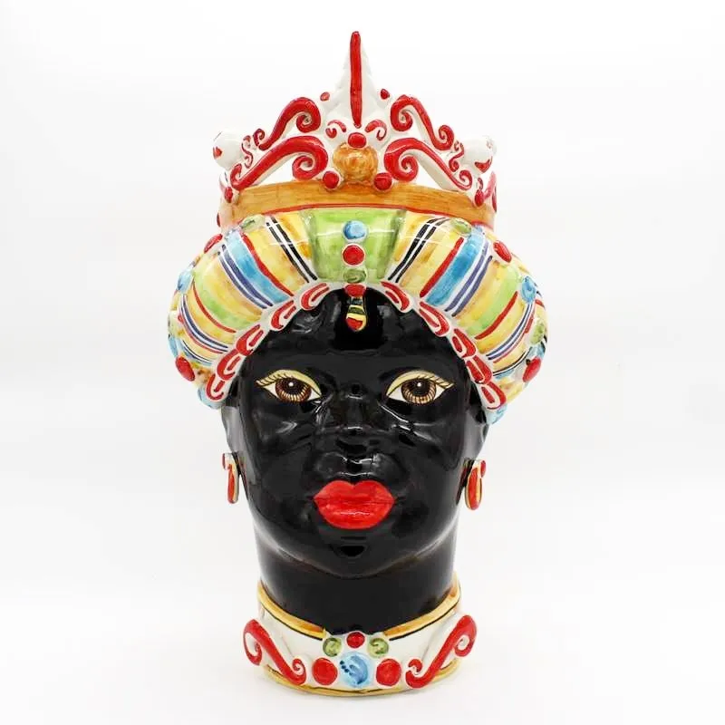 Testa di moro in ceramica Caltagirone Verus Donna Missoni cm 45