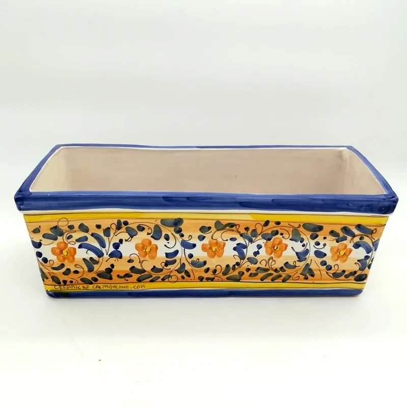 Portavaso Rettangolare Ceramica Di Caltagirone cm 48