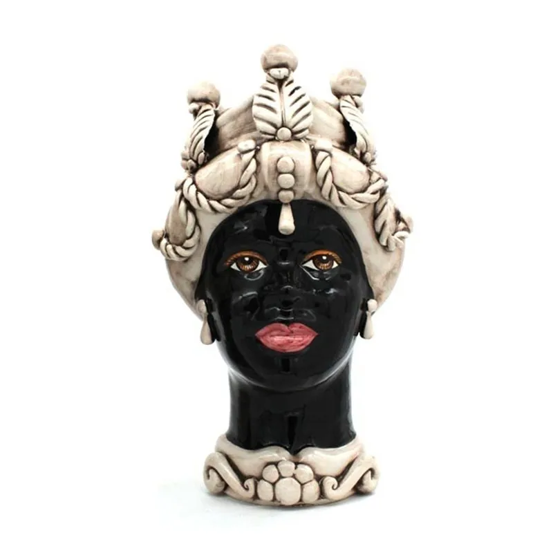 Coppia Teste Ceramica Caltagirone Verus cm 42