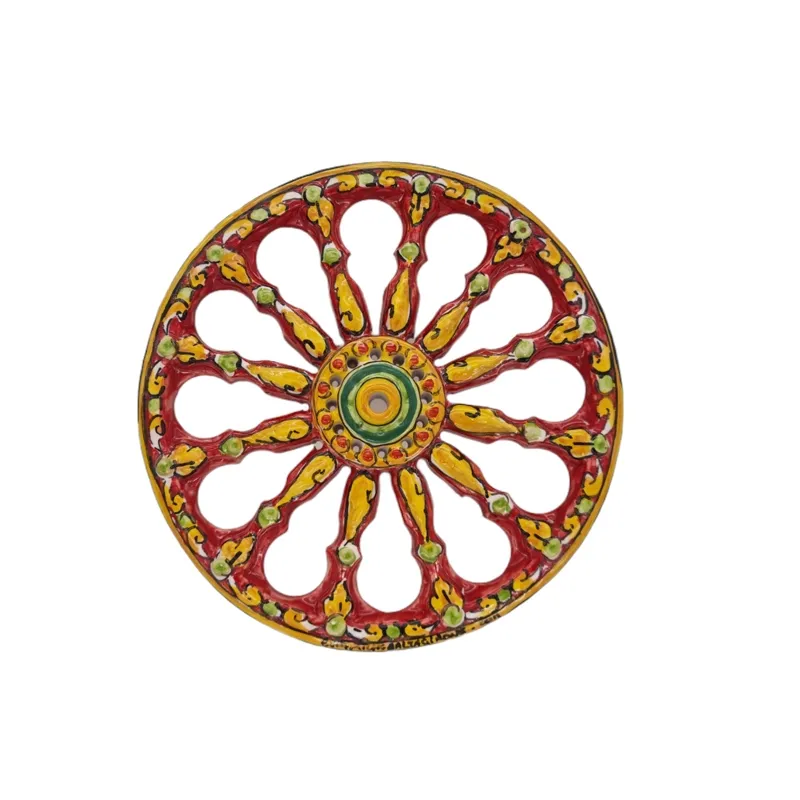 Ruota Carretto in Ceramica Siciliana di Caltagirone cm 20