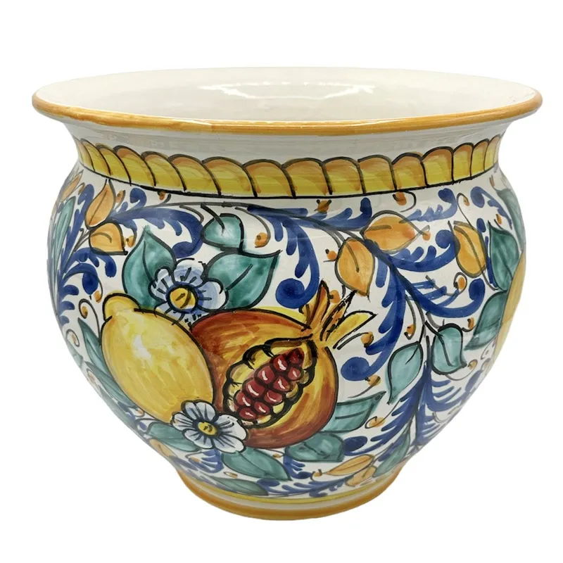 Portavaso ceramica Caltagirone Frutta cm 33