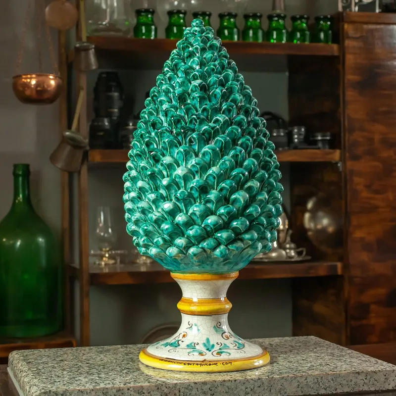 Pigna Ceramica cm 55 Caltagirone Verde