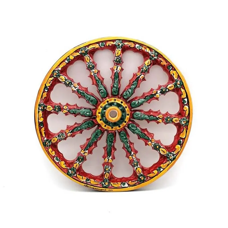 Ruota Carretto in Ceramica Siciliana di Caltagirone cm 30