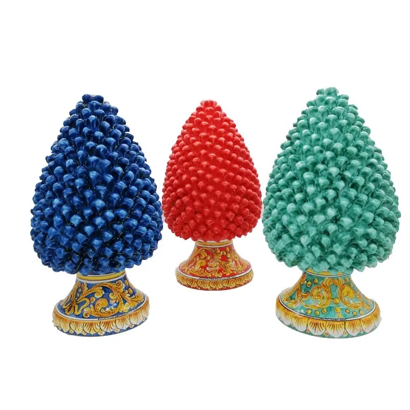 Pigna Ceramica cm 40 Siciliana Caltagirone Decorata