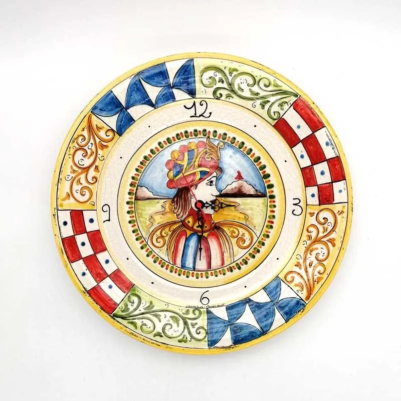 Orologio Ceramica Siciliana Caltagirone Angelica cm 40