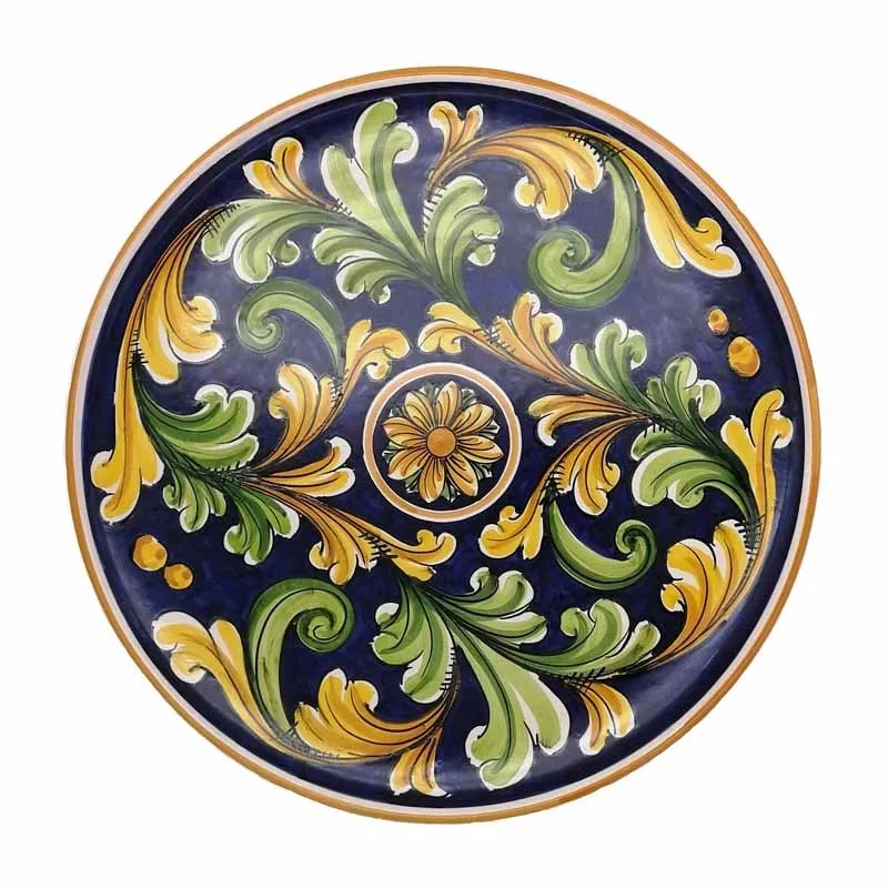 Piatto Ceramica Caltagirone Blu Cobalto da cm 43