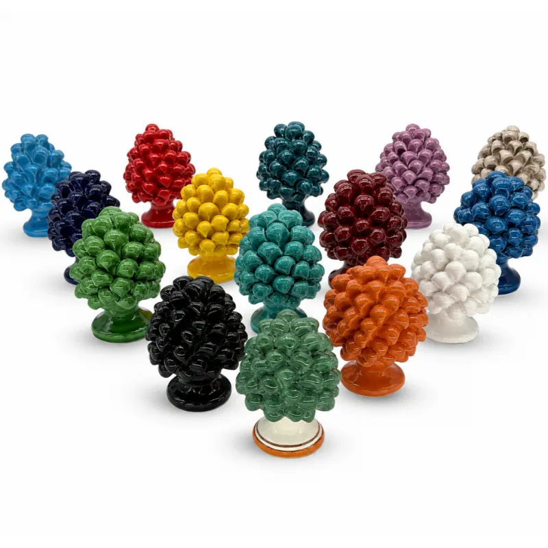 Pigna Ceramica cm 10 Siciliana di Caltagirone - Vari colori