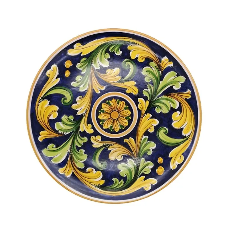 Piatto Ceramica Caltagirone Blu Cobalto da cm 38