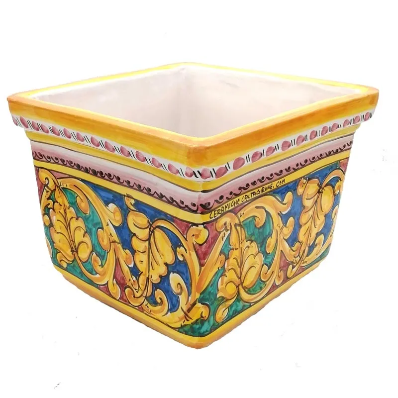 Portavaso Quadro Ceramica Caltagirone Colorato cm 30 x 30