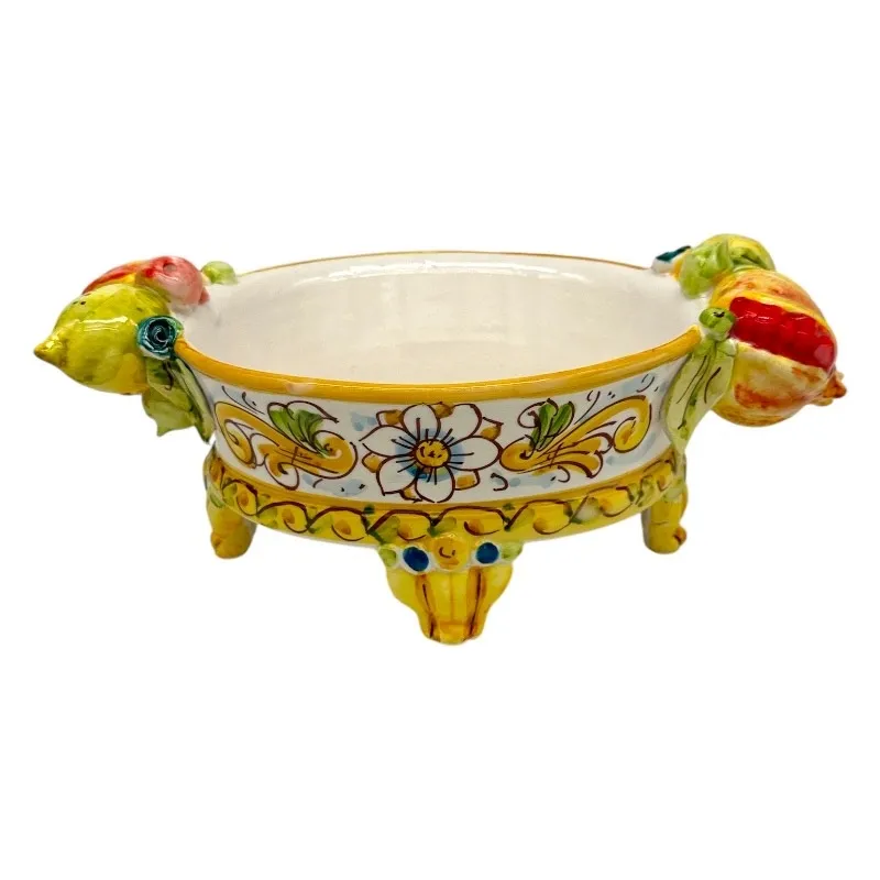 Centrotavola Ceramica Ovale con Frutta cm 35