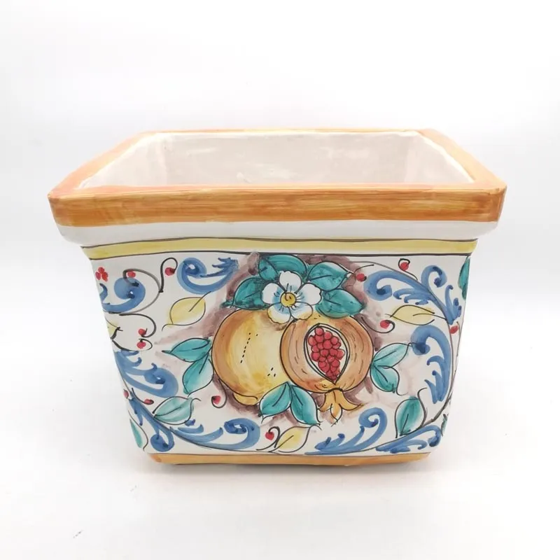 Portavaso Quadro Ceramica Di Caltagirone Frutta cm 30 x 30