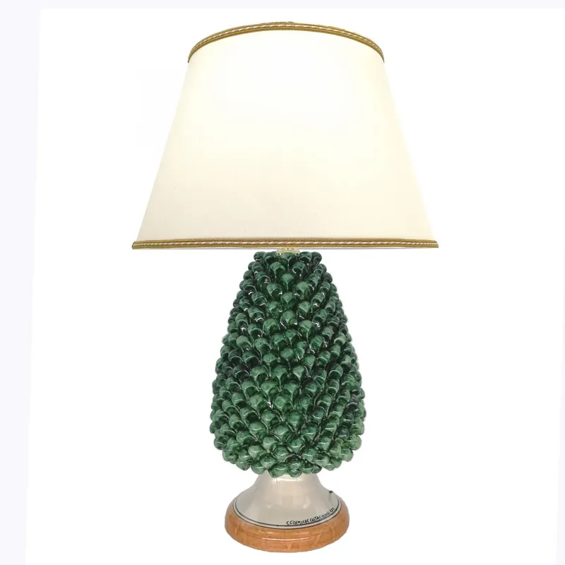 Lume Pigna Ceramica Siciliana Caltagirone Verde cm 70