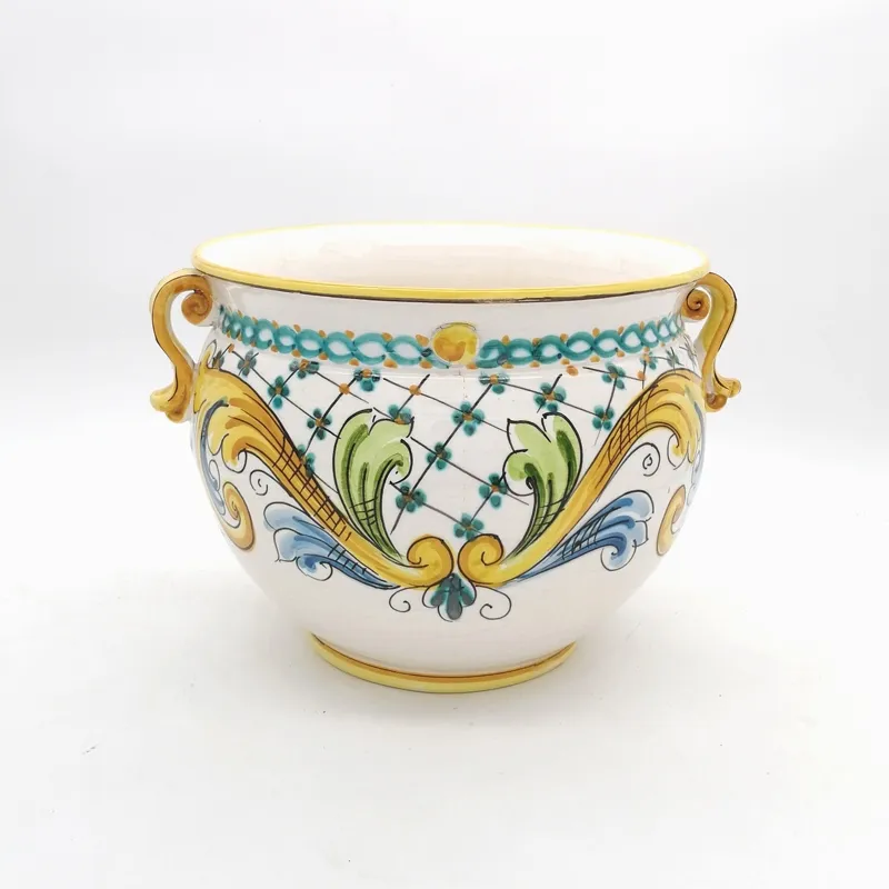 Portavaso Ceramica Siciliana Giallo cm 30