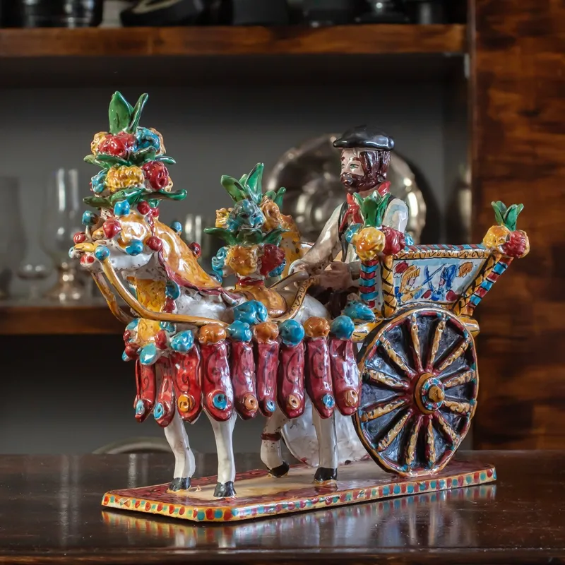 Carretto Siciliano Ceramica Caltagirone cm 36