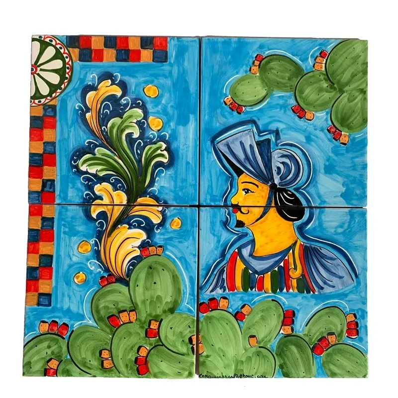 Pannello Paladino ceramica Azzurro 40×40