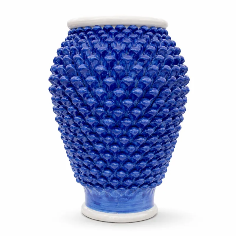 Portaombrelli Pigna Ceramica Siciliana Caltagirone Blu cm 50