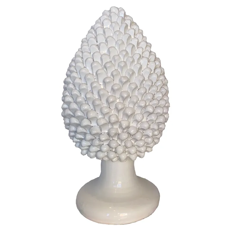 Pigna Ceramica cm 60 Siciliana Caltagirone Bianca